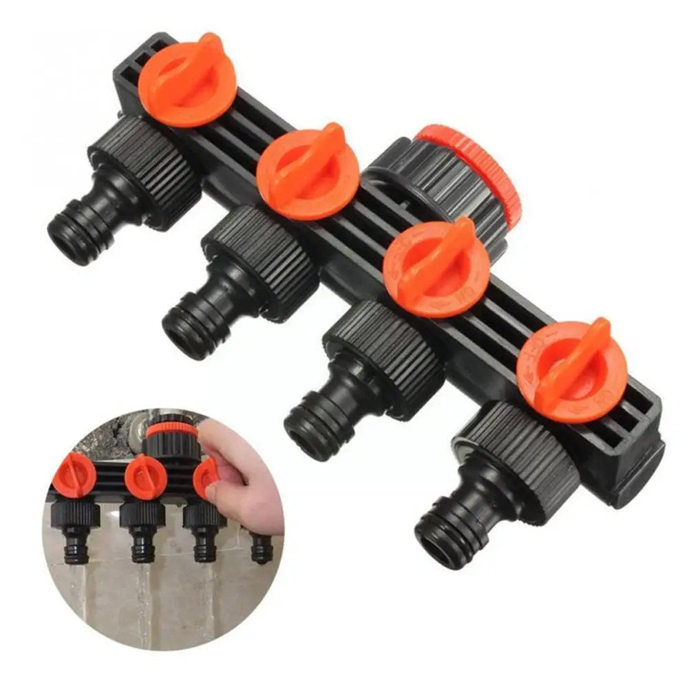 

4-ходовой кран с управлением капельного орошения, садовые краны, сплиттер 1/2 дюйма, переходник, кран с резьбой 3/4 дюйма, X0p6