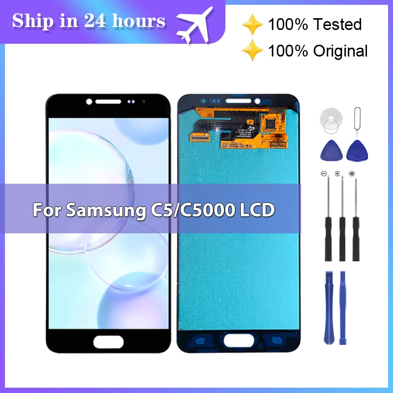 

1Pcs 5.2 Inch C5 Display For Samsung Galaxy C5000 Lcd Touch Panel Screen Digitizer Assembly Free Shipping With Frame