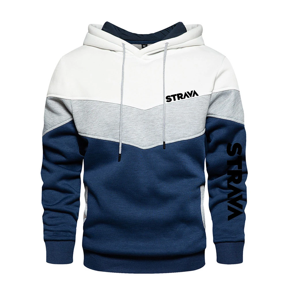 

STRAVA Spring and Autumn Men's Splicing Hooded Sweater Casual Hooded Sweater Men's and Women's Sweater Harajuku Unisex Hoodie