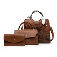 3pcs women fashion leathe handbag shoulder bag tote purse messenger satchel set ladies shoulder bag handbags bag set