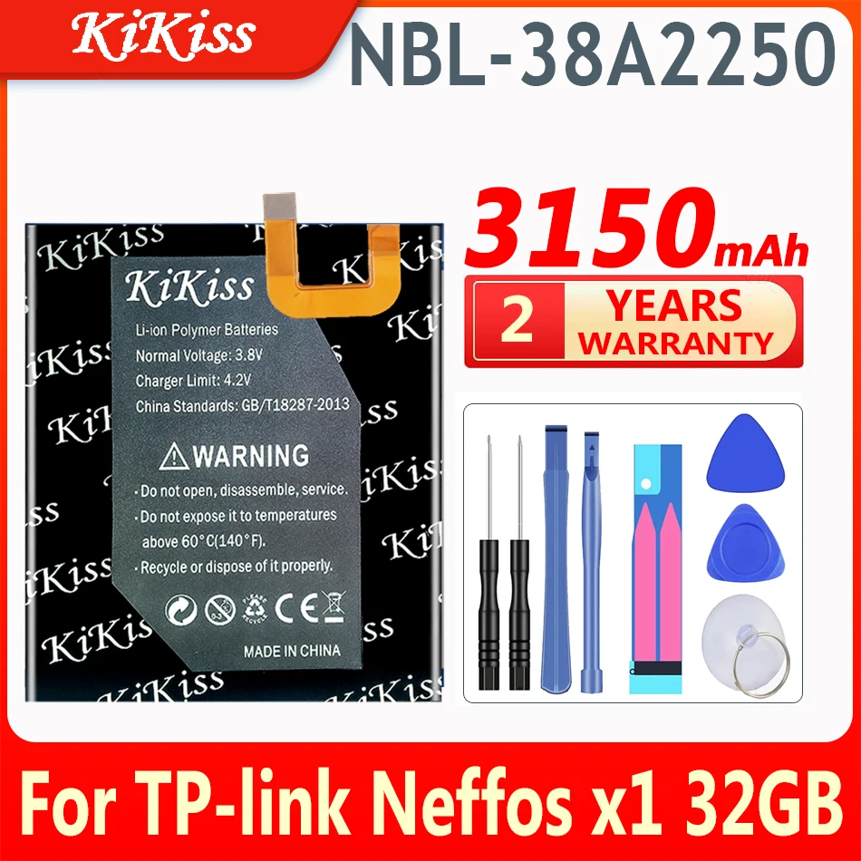 

original KiKiss 3150mAh Replacement Rechargeable Battery NBL-38A2250 for TP-link Neffos x1 32GB ACCU Spare battery