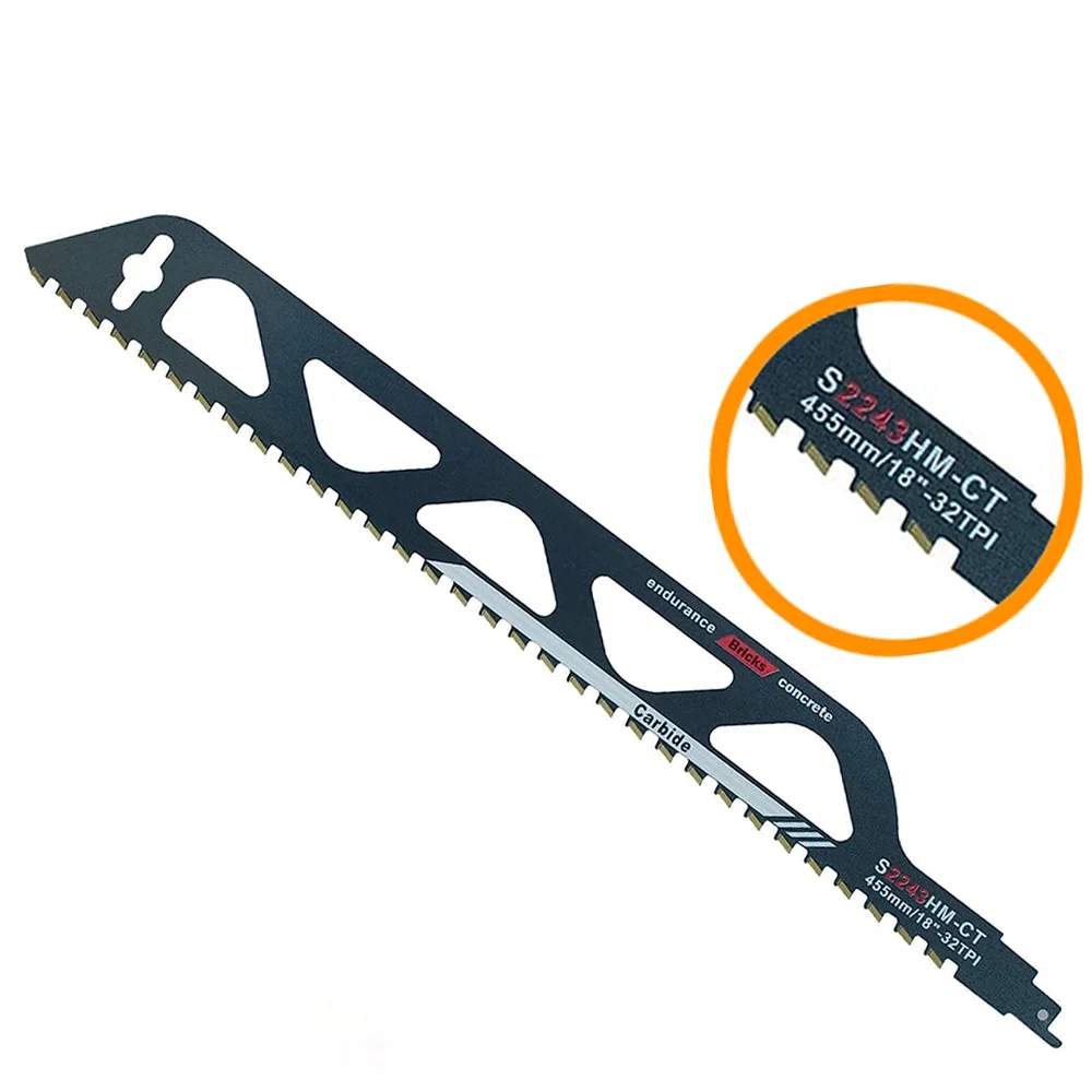 

455mm Saw Blade-Demolition Masonry Reciprocating Hard Alloy Saw Blades for Cutting Wood,Porous Concrete,Brick Combination Pack