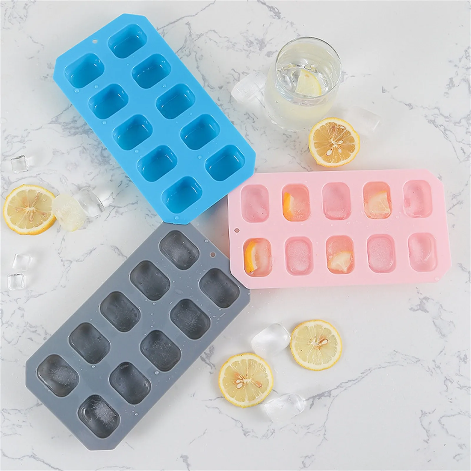 Гибкие силиконовые формы для заморозки льда виски 10 штабелируемые простые лотки