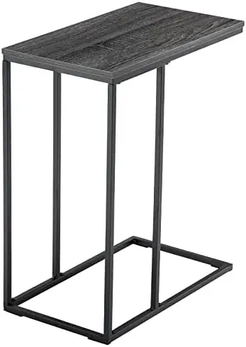 

Деревянный стол-наконечник с рамой, C-образный боковой столик для дивана, кровати (серый)
