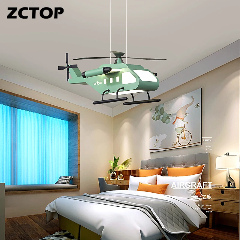 

Modern LED Pendant Lamp Children's Lamp For Living room Bedroom Study Creative Cartoon Airplane Light Boy Room Airplane Fixtures