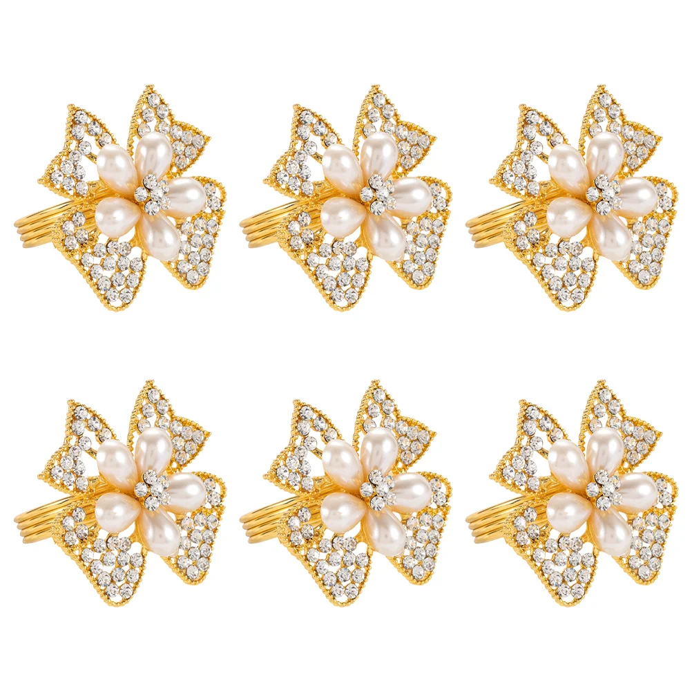 

6Pcs Butterflies Petal Napkin Rings Western Food Napkin Rings Wedding Napkin Fixing Rings