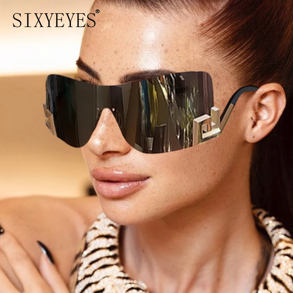 

Punk One Piece Y2k Sunglasses 2000'S Women Brand Designer Sun Glasses Big Frame UV400 Shades Unisex Optifix Lentes De Eyeglasses
