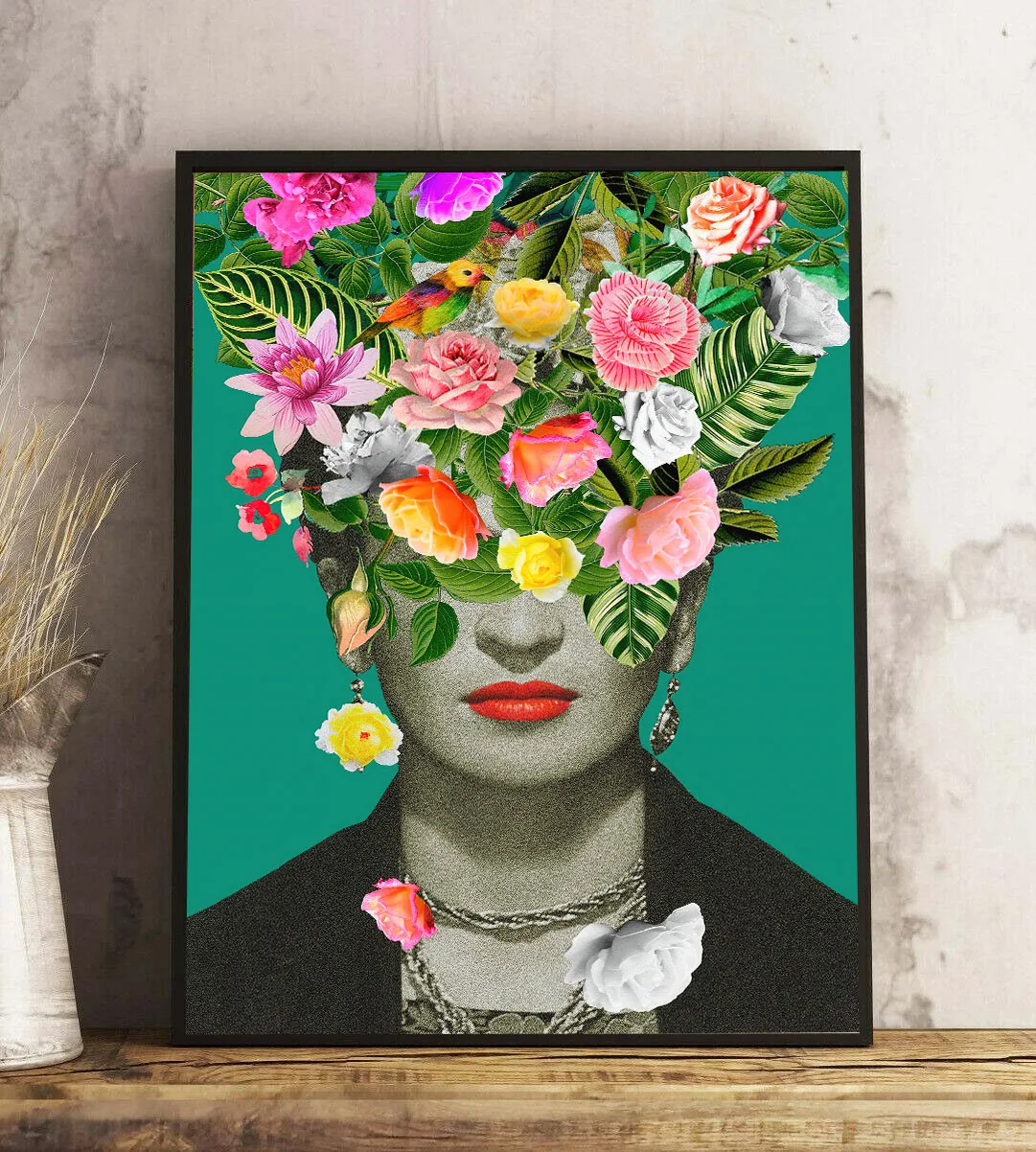 

Постер Мексиканская женщина цветочный Портрет холст картины печать цветок художник постер стены Декор для дома картина