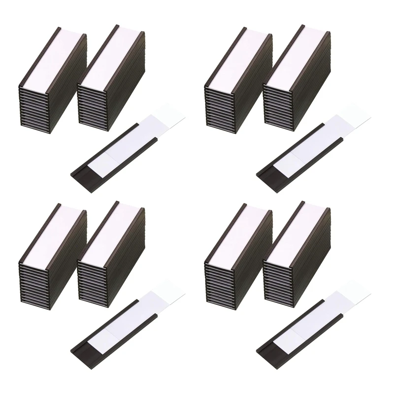 

120Pcs Magnetic Label Holders With Magnetic Data Card Holders With Clear Plastic Protectors For Metal Shelf (1 X 3 Inch)