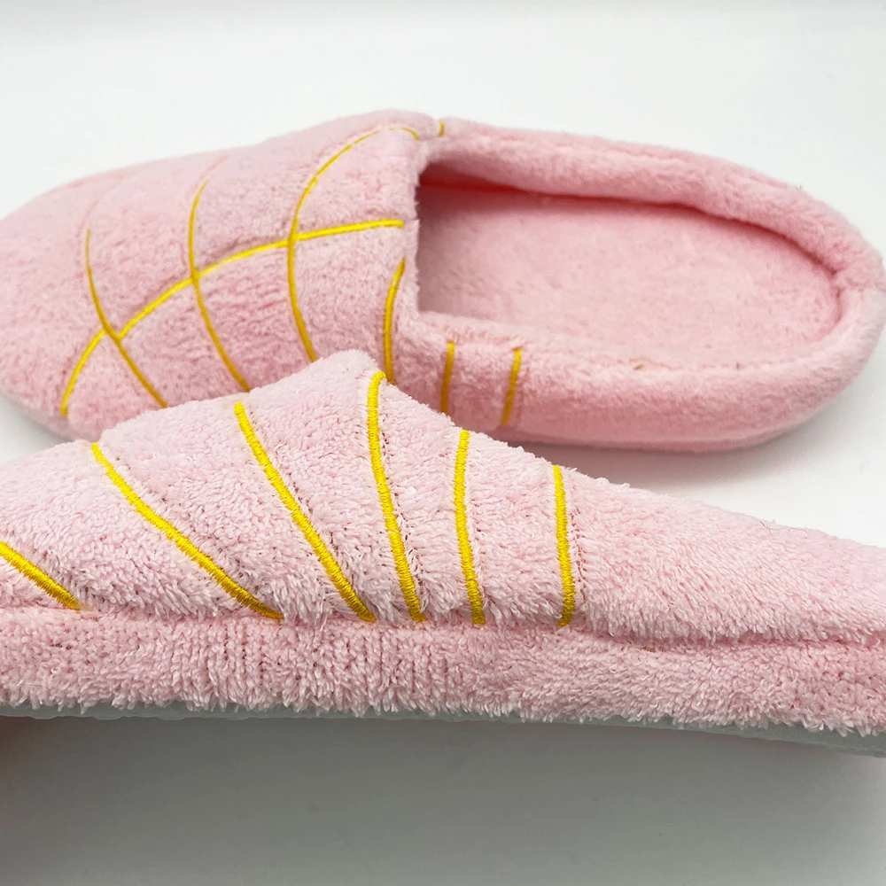 Women Conchas Slippers Mexican Bread Pan Dulce Huaraches Slides Indoor Floor Home Shoes Bedroom Warm Soft Mute Plush Slipper