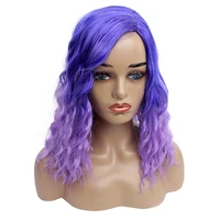 amir synthetic long curly wigs for women natural loose water wave wig purple cosplay daily party festival heat resistant black