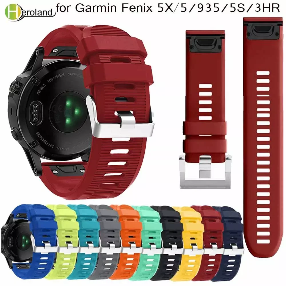 

26 22 20mm Quick Release EasyFit Silicone Watchband WristStrap For Garmin Fenix 6 5X 5 5s Plus 3 3HR S60 D2 Mk1 Smart watchstrap