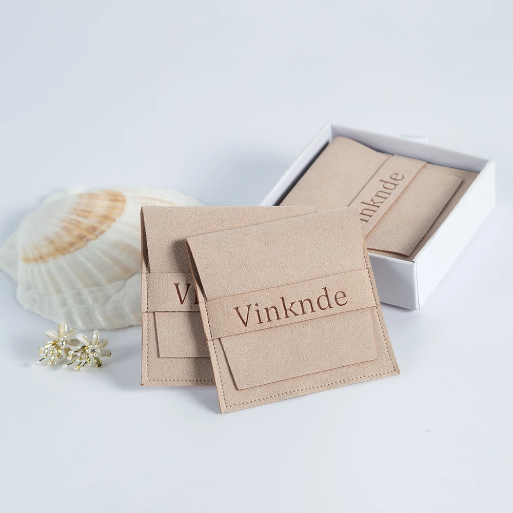 50pcs Bulk Jewelry Packaging Pouches Custom Logo Size Microfiber Velvet Rings Earrings Necklace Organizer DIY Bags Wedding Favor