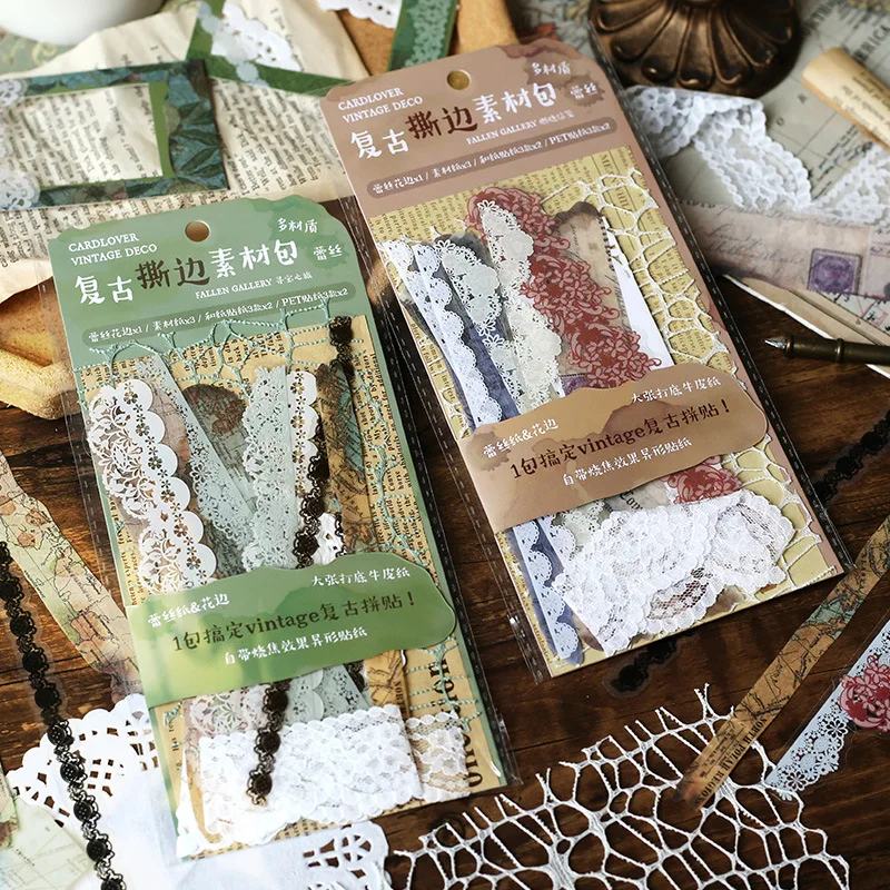 Винтажный кружевной материал фотоальбом для скрапбукинга коллаж нежелательный