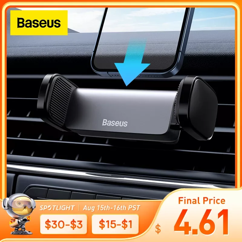 

NEW2023 Baseus Car Phone Holder For Universal Mobile Phone Holder Stand Car Phone Stand For Car Air Outlet Mount Car Cell Phone