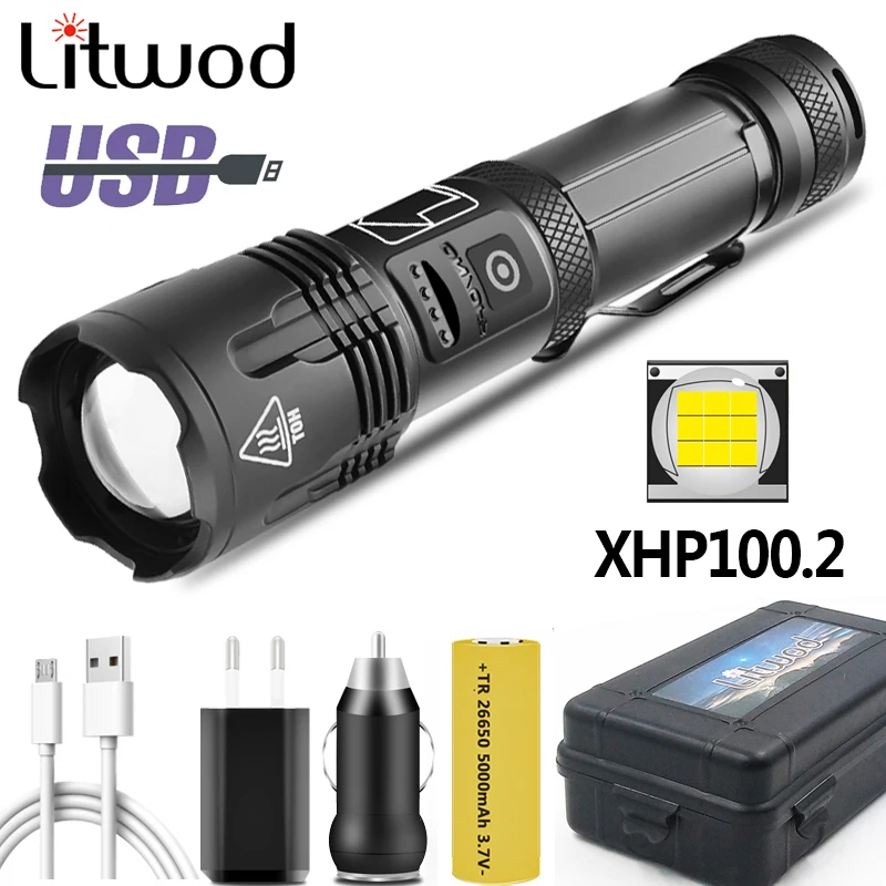 Супер яркий XHP100 9-core светодиодный фонарик Usb Перезаряжаемые 18650 или 26650 Батарея