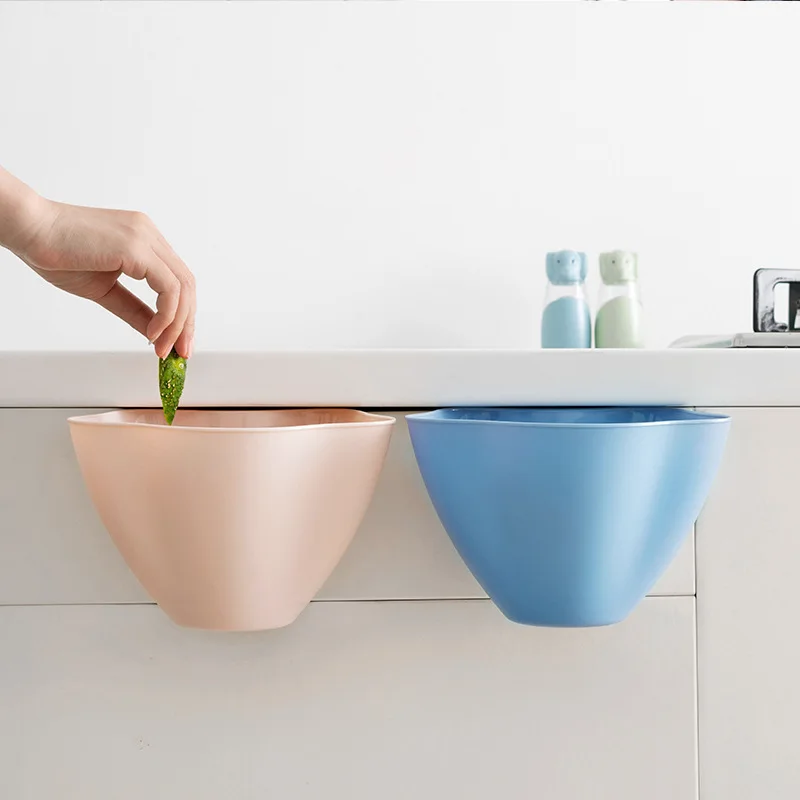 

Kitchen Cabinet Door Hanging Trash Can Waste Bin for Bathroom Toilet Waste Storage Bucket Wall Mounted Trash Bin Car Hanging Bin