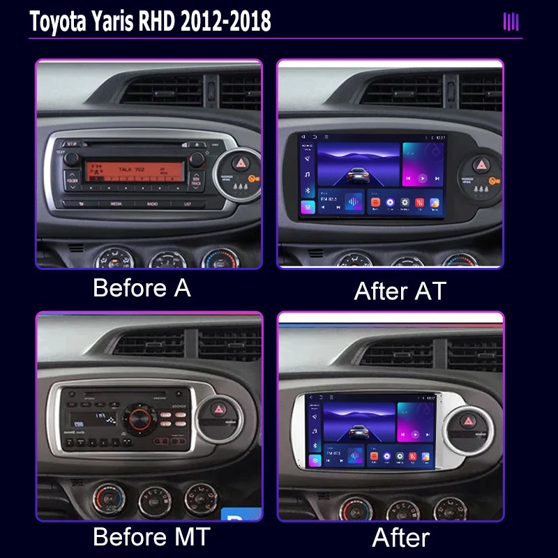 Автомагнитола roadivox на Android для Toyota Yaris RHD 2012 2018 с GPS-навигацией видеоплеером