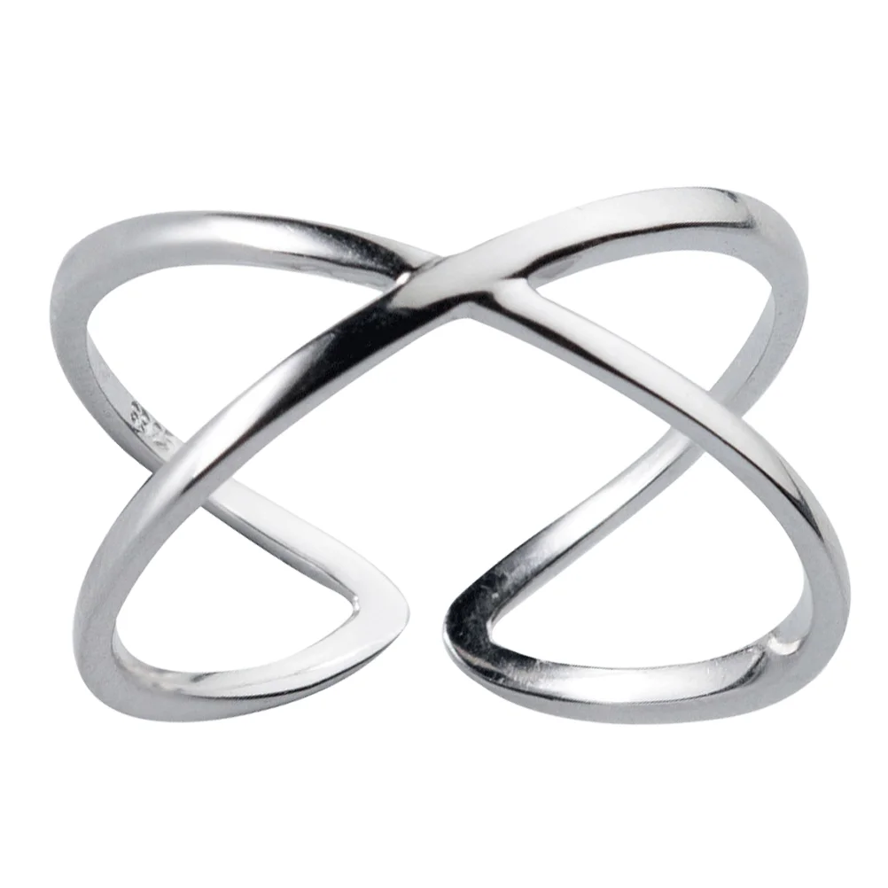 

Ring Finger Rings Open Silver Band Jewelry Thumb Knuckle Wide Stackable Crossover Cathedral Wedding Stacking Engagementx