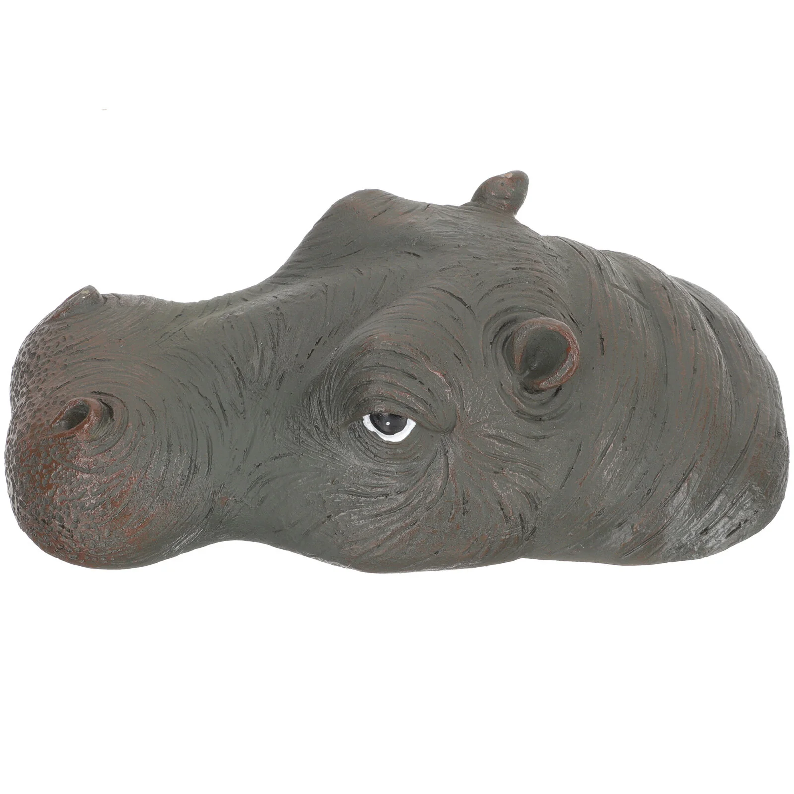 

Hippopotamus Head Statue Pond Floating Decor Resin Craft Figurine Plants Decoration