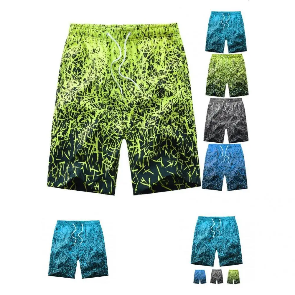 

Bright Chic Digital Print Swimming Shorts Comfortable Swimming Shorts Mid Waist for Home