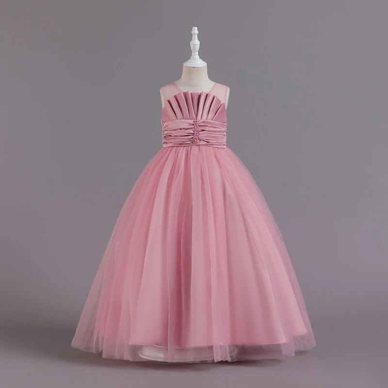 

New fashion children's wear girls' lace dress performance wedding flower girl dress dress multicolor hollow Princess Dress fami