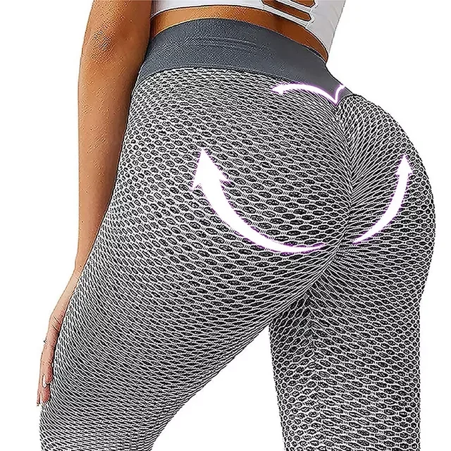

Новинка, сетчатые вязаные штаны для йоги, Женские Бесшовные Спортивные леггинсы с высокой талией и эффектом пуш-ап, леггинсы для спортзала, ...