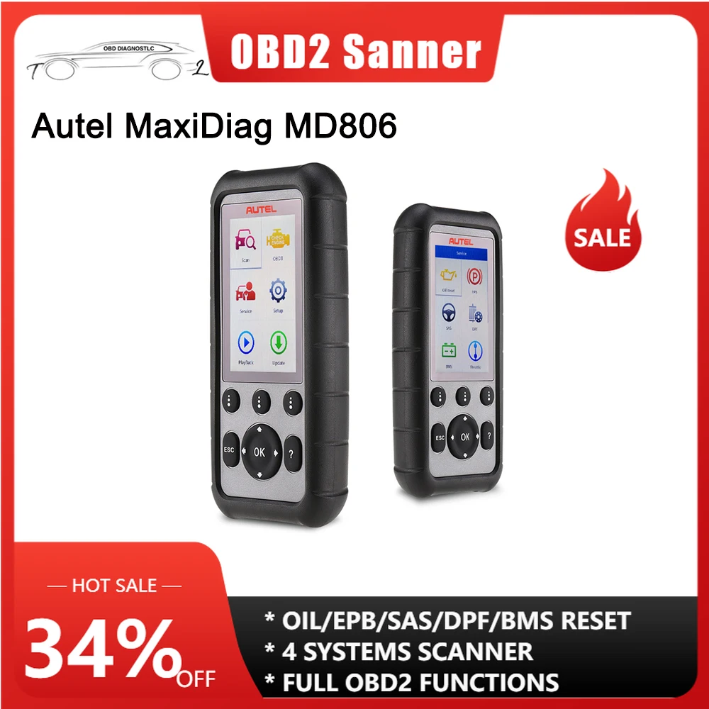 

Autel MaxiDiag MD806 OBD OBD2 автоматический диагностический инструмент для сканирования четыре системы диагностики EPB/сброс масла/BMS DPF PK MD802 MD808 CRP129