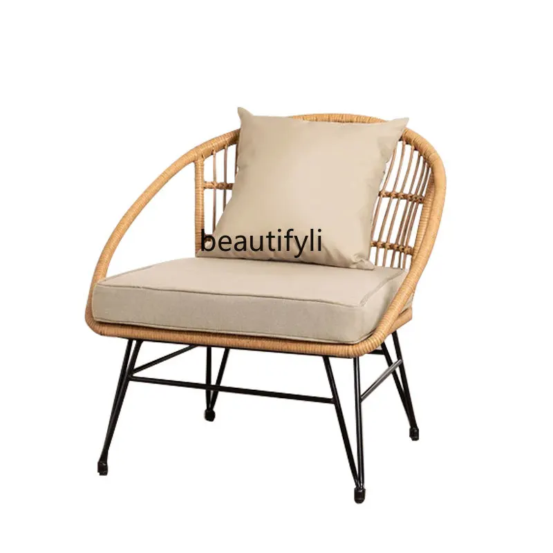 

LBX наружный домашний балкон ротанговый ленивый стул маленький диван креативная комнатная ротанговая мебель для отдыха комбинация