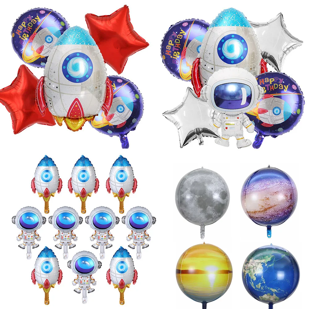

4-10pcs Space Balloon Set Inflatable Rocket Astronaut Earth Planet Ballon Outer Space Theme Party Supplies Galaxy Birthday Decor