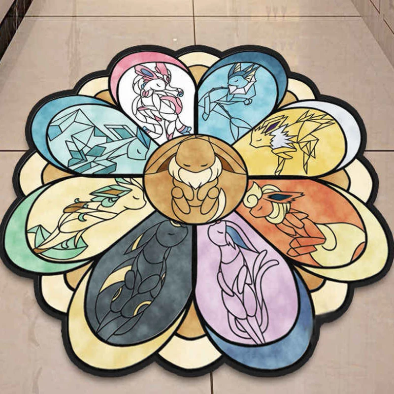 

Pokemon Anime Rug Cartoon Pikachu Living Room Non-slip Stitching Pattern Cushion Rugs Carpets for Home Living Room Boho Rug