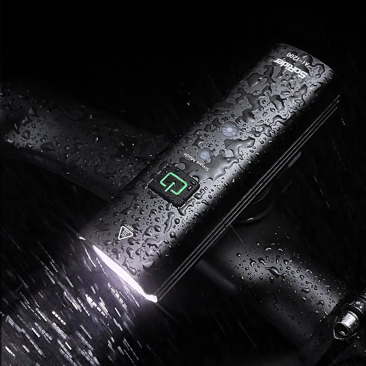 Велосипедный умный фонарь SoRider 1200 люмен с датчиком вибрации