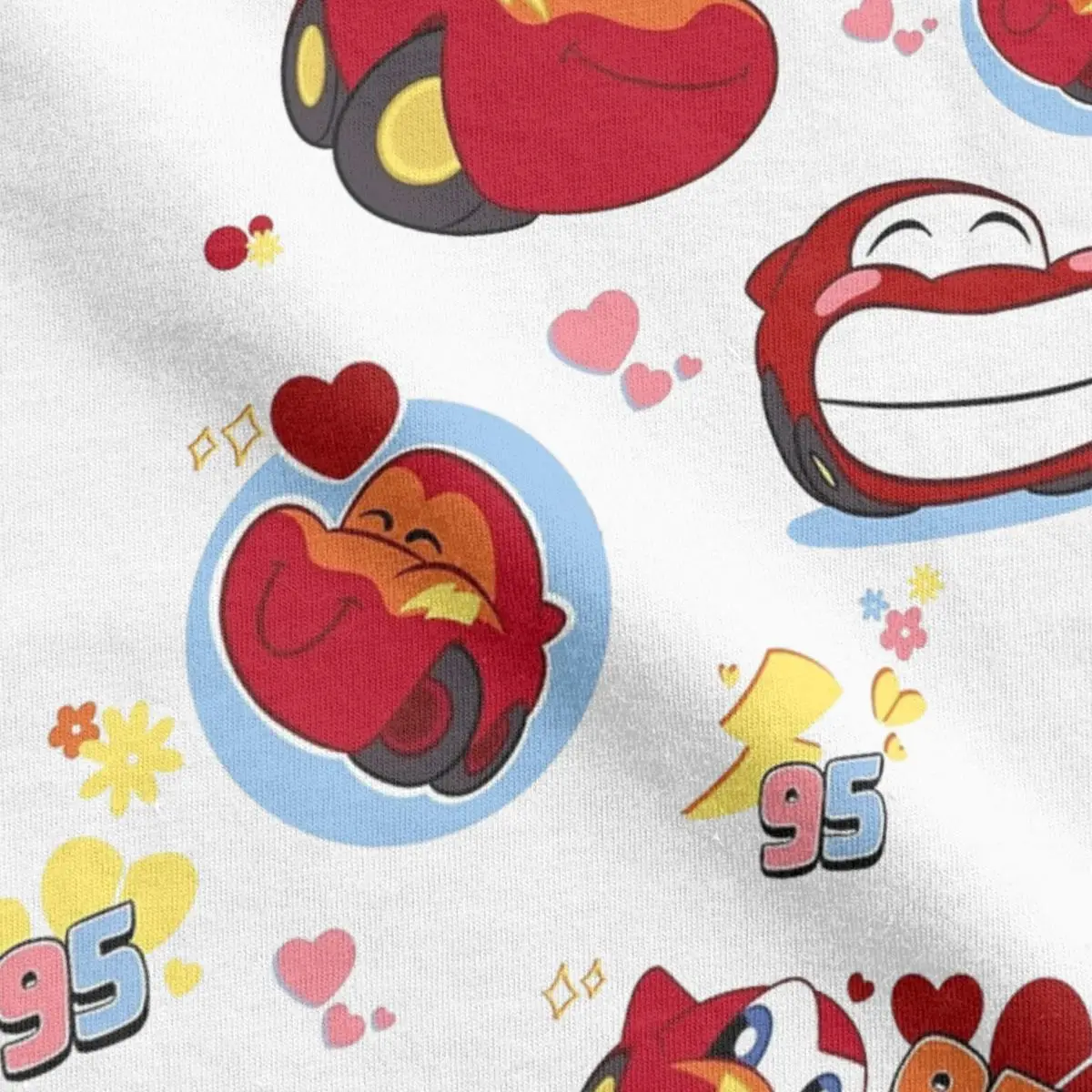Мужские футболки Chibi Lightning Mcqueen с машинками мультяшная хлопковая одежда