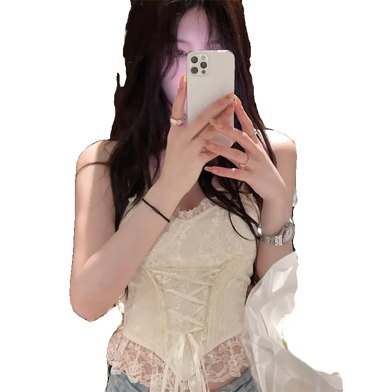 Топ женский кружевной с французской основой пикантная милая и Пряная майка