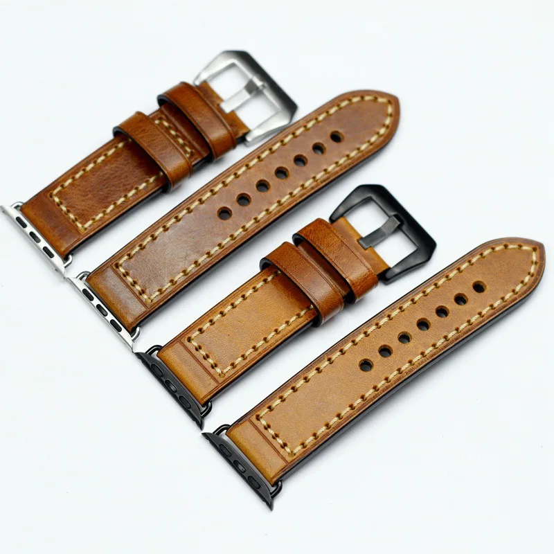 Strap for Apple watch band 45mm 41mm 44mm 40mm High quality Genuine leather correa bracelet 42mm 38mm Aple iwatch 7 6 5 4 3 SE