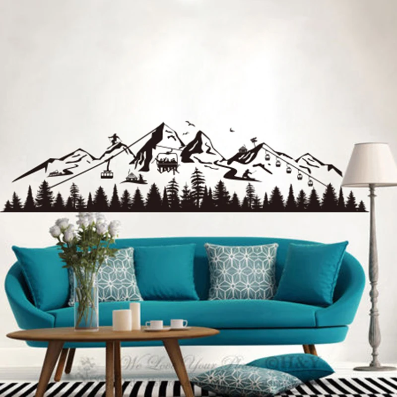 

Camping Rv Winter Ski Mountain Snow Wall Sticker Nursery Kids Room Stunt Trick Skiing Sport Vinyl Decal Motorhome Mural
