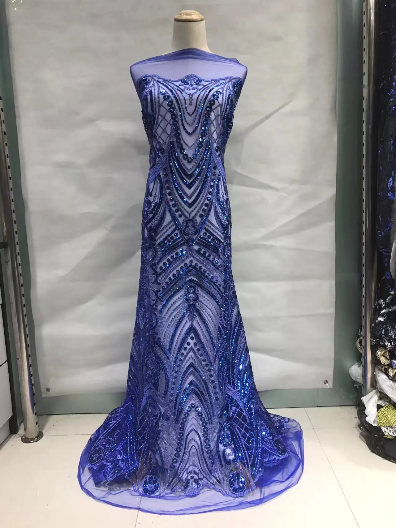 Сетка в африканском стиле блестящая ткань для шитья одежды тюль кружевная