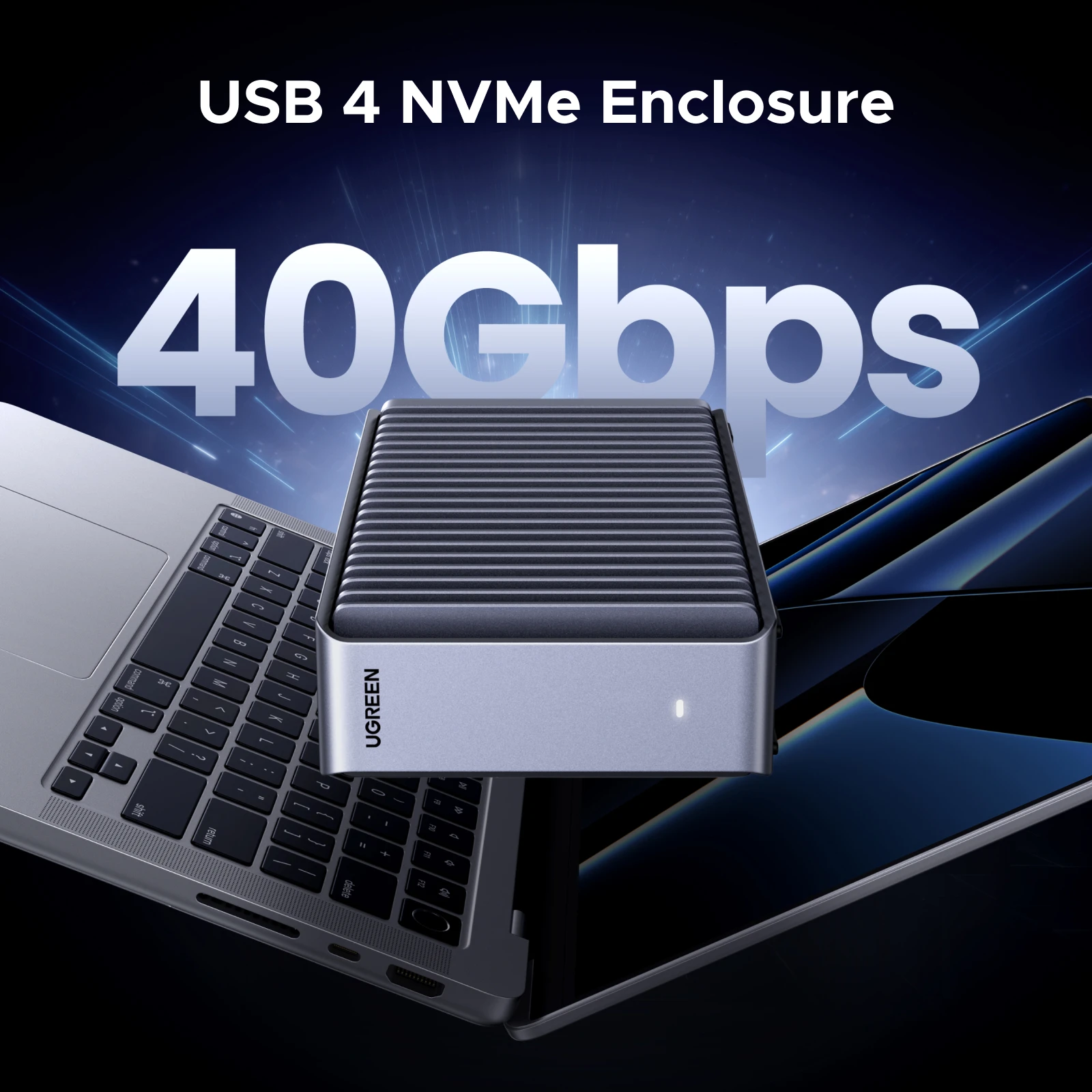 Фото UGREEN 40 Гбит/с M2 SSD-корпус USB4 NVMe, совместимый с SSD-корпусом Thunderbolt M.2 NVMe для Mac Mini M4 MacBook Pro №2