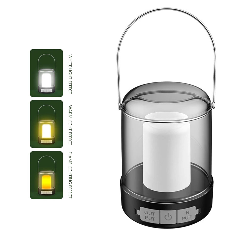 

Светодиодный портативный водонепроницаемый фонарь с крючком, освещение для кемпинга, палатки с USB-зарядкой, садовый декоративный светильни...