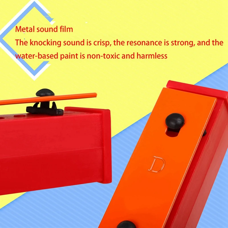 

2 Set Xylophone Glockenspiel 8 Notes Chromatic Resonator Bells With Yellow Case