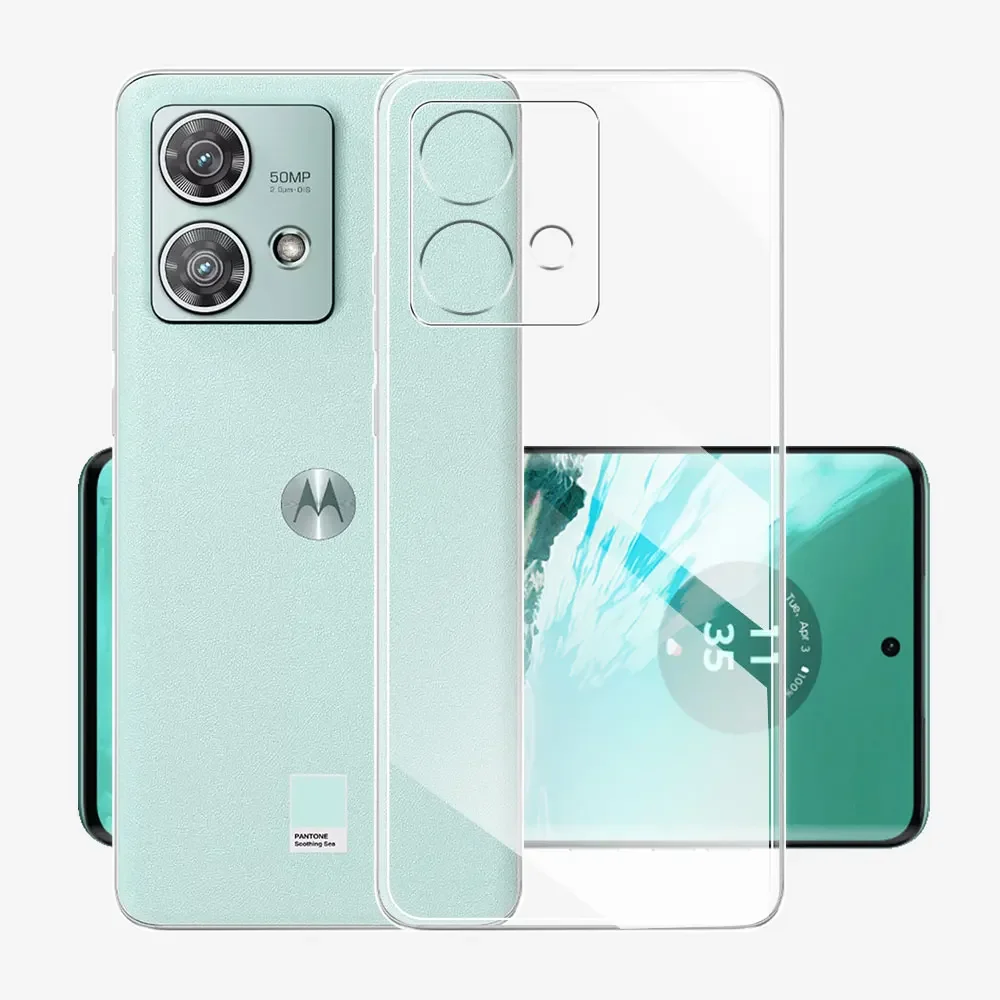 Для Motorola Edge 40 Neo Чехол Задняя крышка Прозрачный силиконовый мягкий чехол из ТПУ Moto