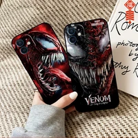 marvel venom phone case for funda iphone 13 12 11 pro max mini x xr xs max se 2020 6 6s 7 8 plus back coque black