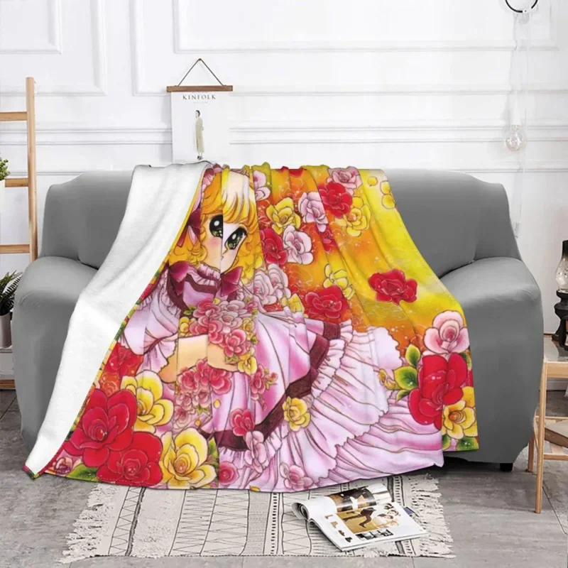 

Candy Cute Girl Velvet Decoration Japanese Anime Breathable Lightweight Throw Blankets For Sofa Travel Bedspreads