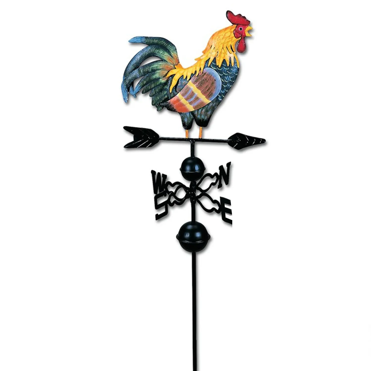 

Metal Weathervane Rooster Shape Weather Vane Garden Fences Stake Yard Roofs Weathervane
