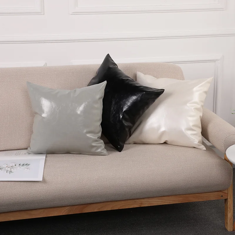 

Диванная декоративная подушка из искусственной кожи, Роскошный чехол для дивана в стиле батик, спальни, дома или дома, Кожаная подушка