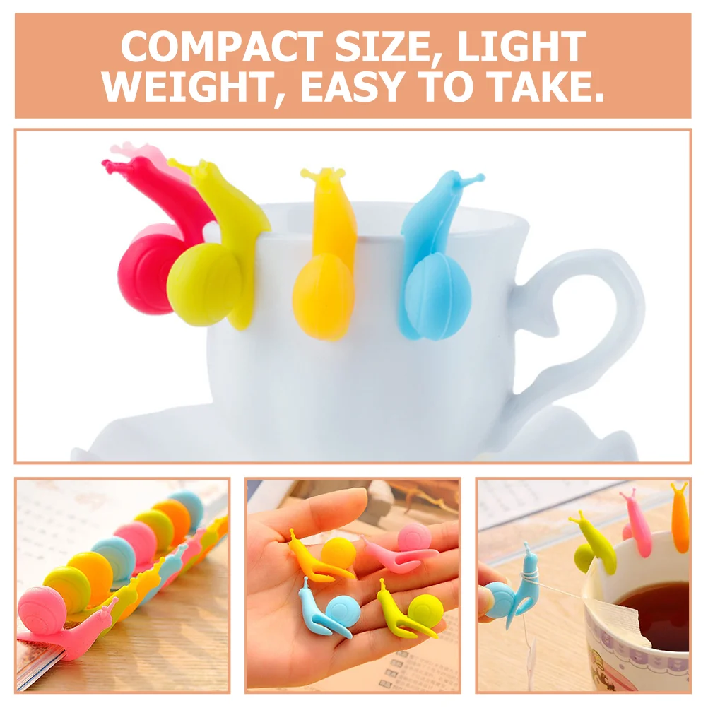 10 шт. держатели для чайных пакетиков очаровательные зажимы в форме улитки чашек с