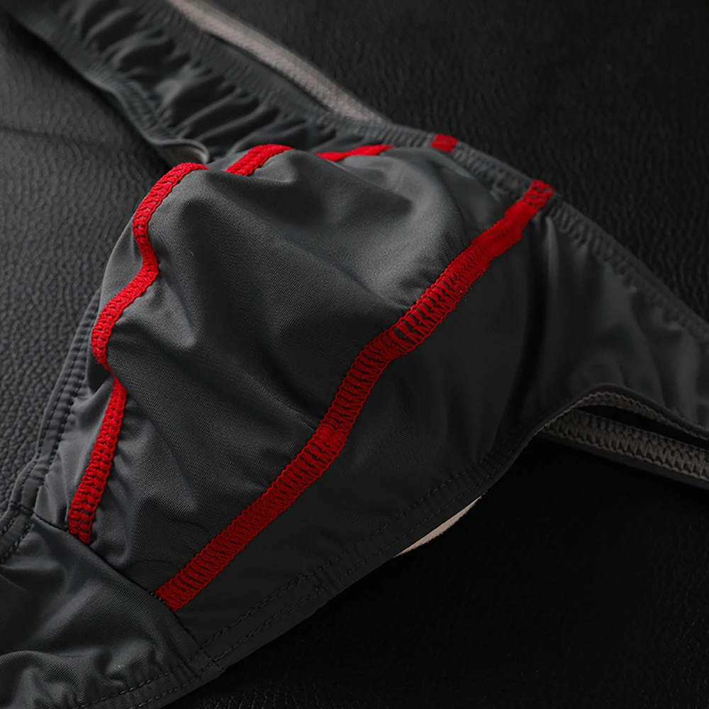 Сексуальные мужские прозрачные стринги нижнее белье трусики из ледяного шелка