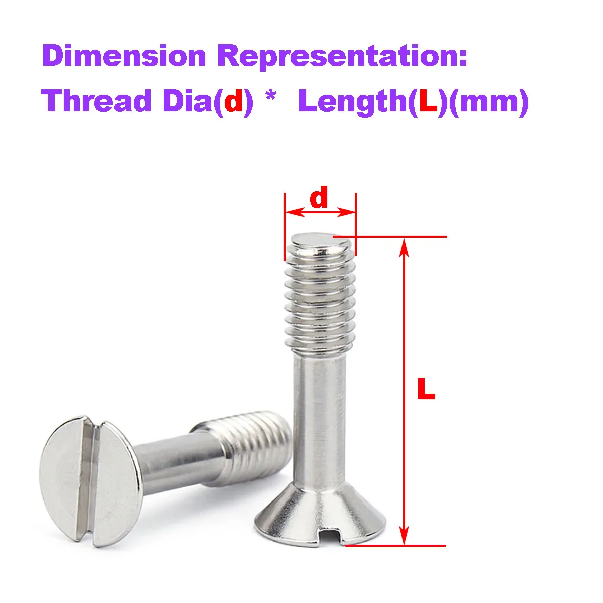

304 Stainless Steel Slotted Countersunk Head Loose Screw/Half-Tooth Flat Head Non-Release Screw M3M4M5M6M8