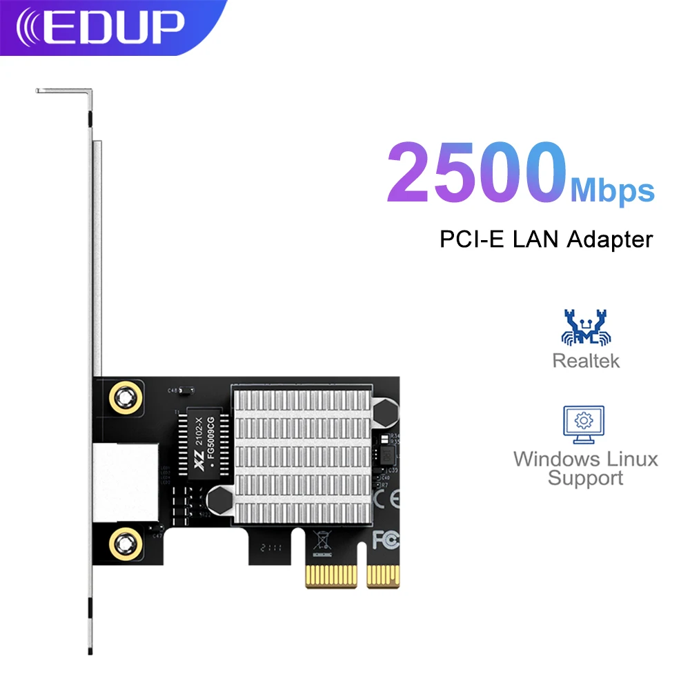 

Wi-Fi-адаптер EDUP PCIE, 2,5 Гбит/с, 2500 Мбит/с