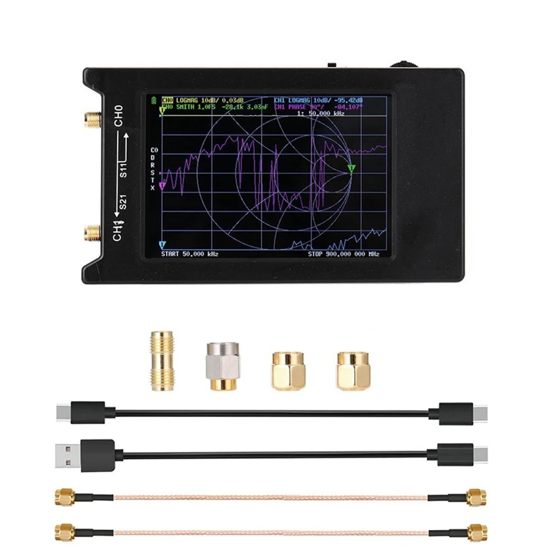 

Nanovna-H4 Vector Network Analyzer 10Khz-1.5Ghz MF HF VHF UHF Antenna Analyzer 4 Inch Display Network Spectrum Analyzer Black